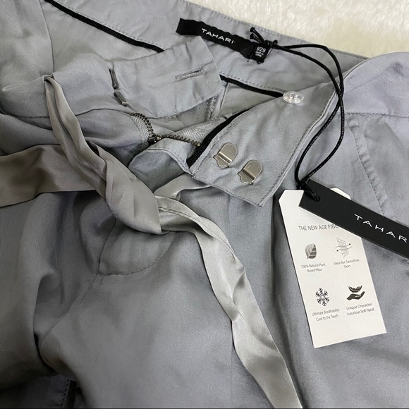 Tahari Grey Paperbag Casual Trouser Pants Size 8 - Picture 6 of 10